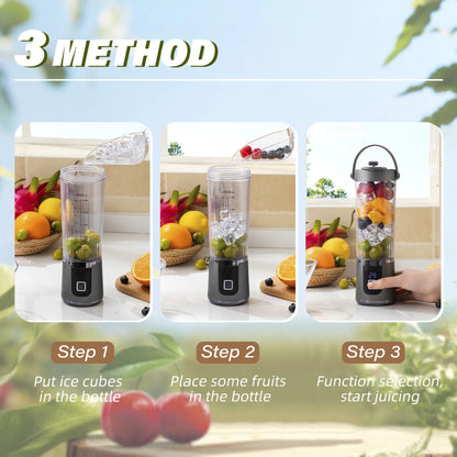 10 Blades Ultra Portable USB Rechargeable Juicer Cup 2 Cups Blender for Juice Smoothie Gym Travel Camping Home Kitchen