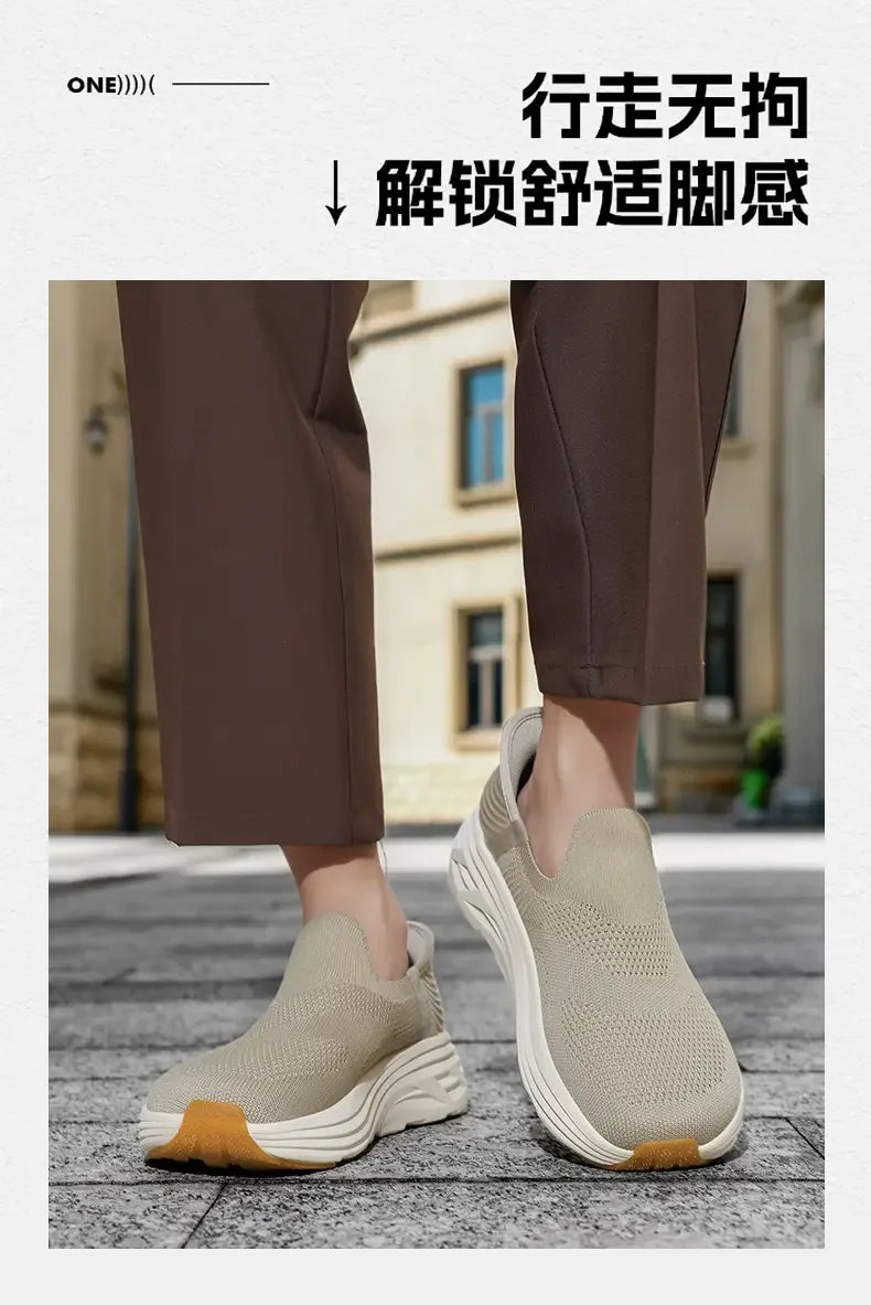 2026 New Slip On Walking Shoes Men Breathable Soft Sole Comfortable Casual Sneakers