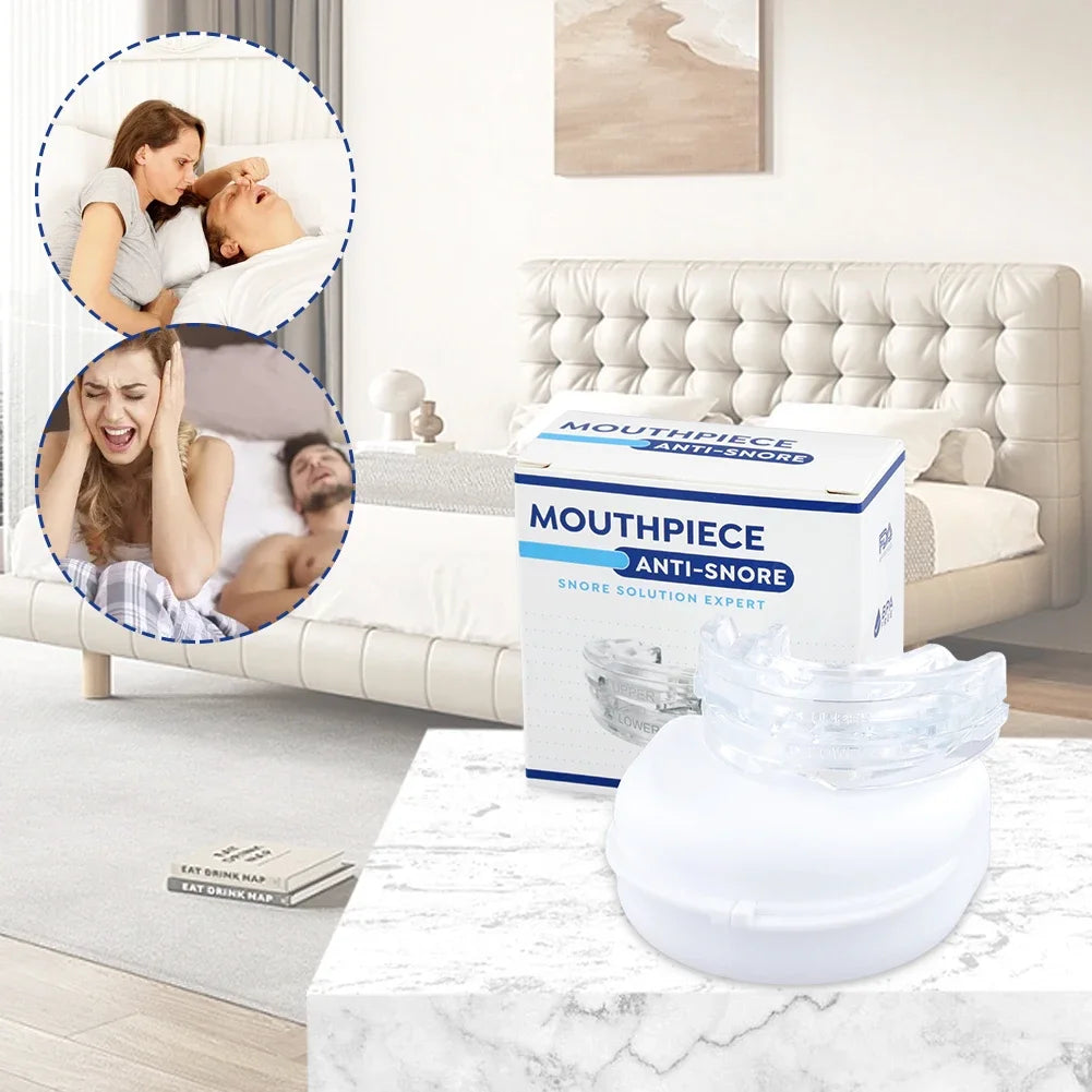 Reusable Anti Snore Mouth Guard with Storage Box Anti Snoring Bruxism Mouth Guard Improve Sleeping Reduction Snoring Device