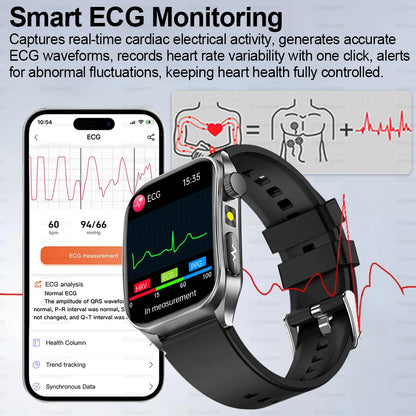 2026 New Non-Invasive Laser Treatment Three High Smart Watch  ECG+PPG Blood Fat Uric Acid Health Diagnosis Smart Watches For Man