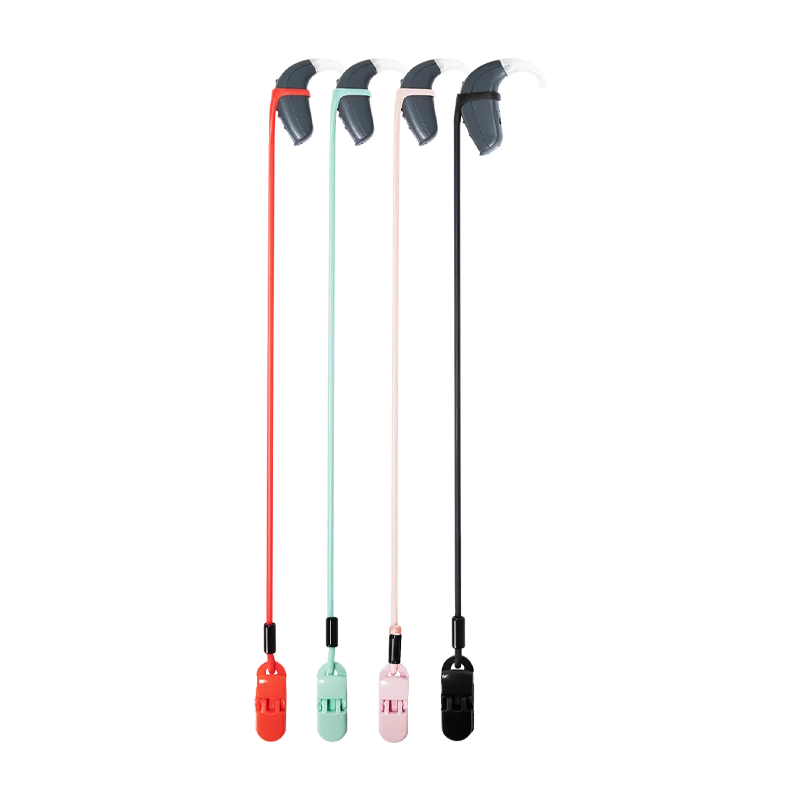 Anti Lost Rope Hearing Aid Adjustable Clips Rope Hearing Aid Clip Holder Hearing Aid Lanyard for Adults with Box 5 Colors