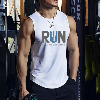 2026 Summer New Fashionable Printed Sleeveless T-shirt for Men's Sports Training Basketball Tank Top Loose Quick Drying