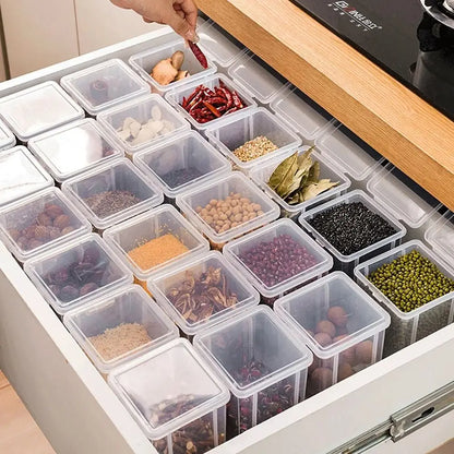 1Pcs Refrigerator Food Fresh Kitchen Storage Boxs Good Sealing Transparent Spice Container Case Visible Home Dry Fruit Jar
