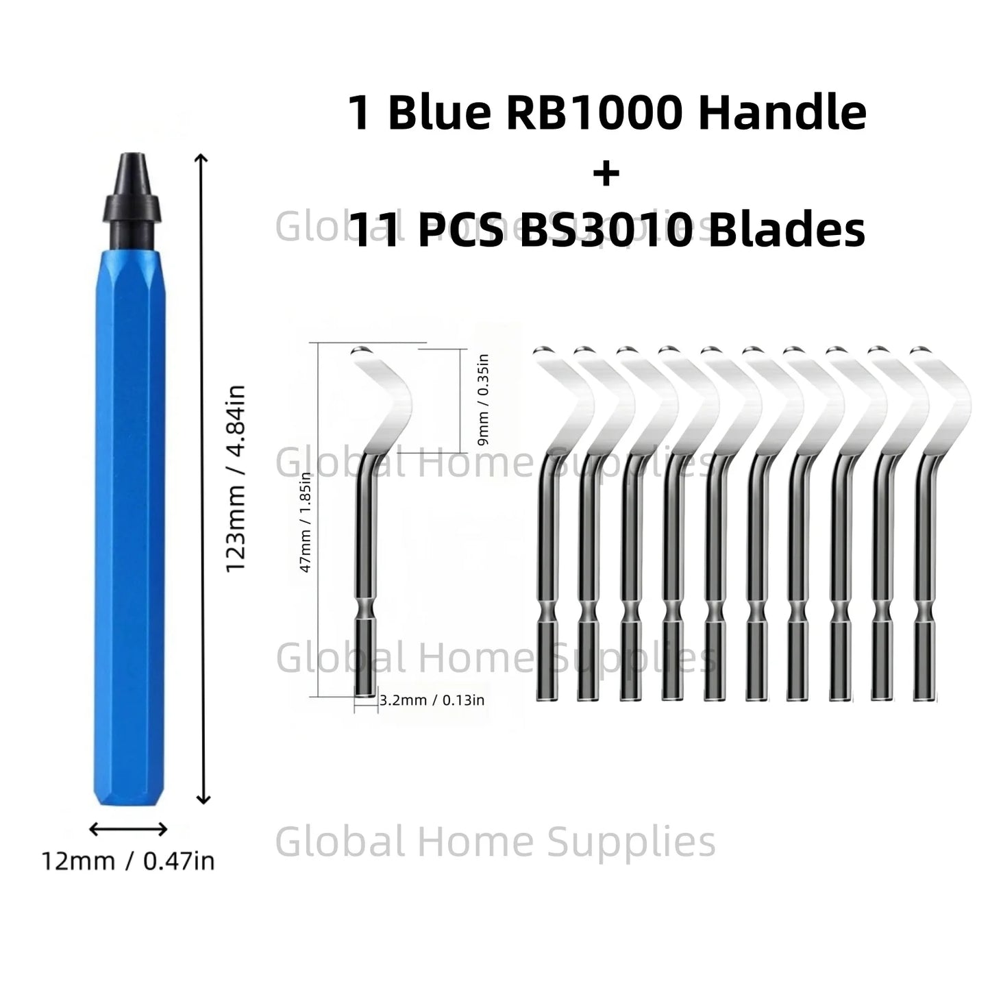 Deburring Tool Set RB1000 with Swivel Blades 1 or 11 PCS BS1010 BS1018 BK3010 BS3010 Metal Handle Deburr Tool Edge Burr Remove