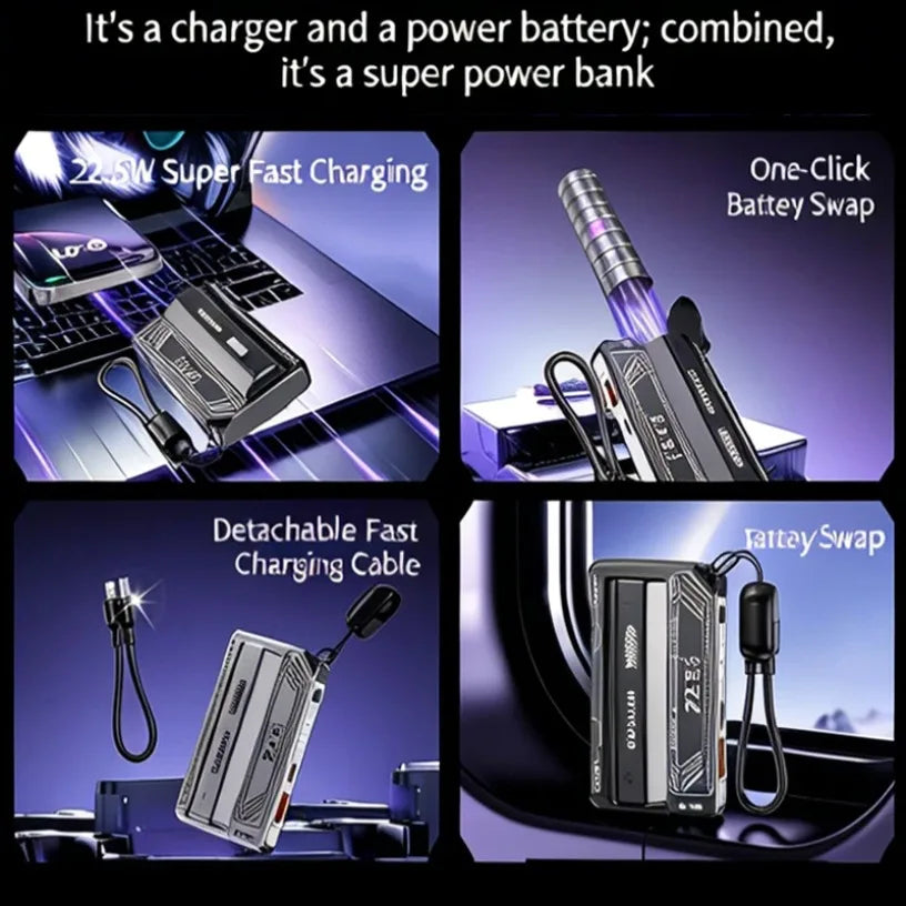 5000mAh Battery Charger Case DIY Power Bank Box PD 20W Fast Charging Portable Battery Charge Storage Box Charger without Battery