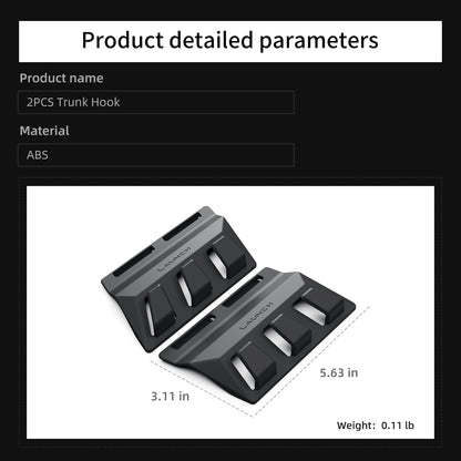 LUCKEASY for Tesla Model Y Juniper Launch/YL 2025 2026 Rear Trunk Hook Hidden Organizer Umbrella Bag Hanger Storage