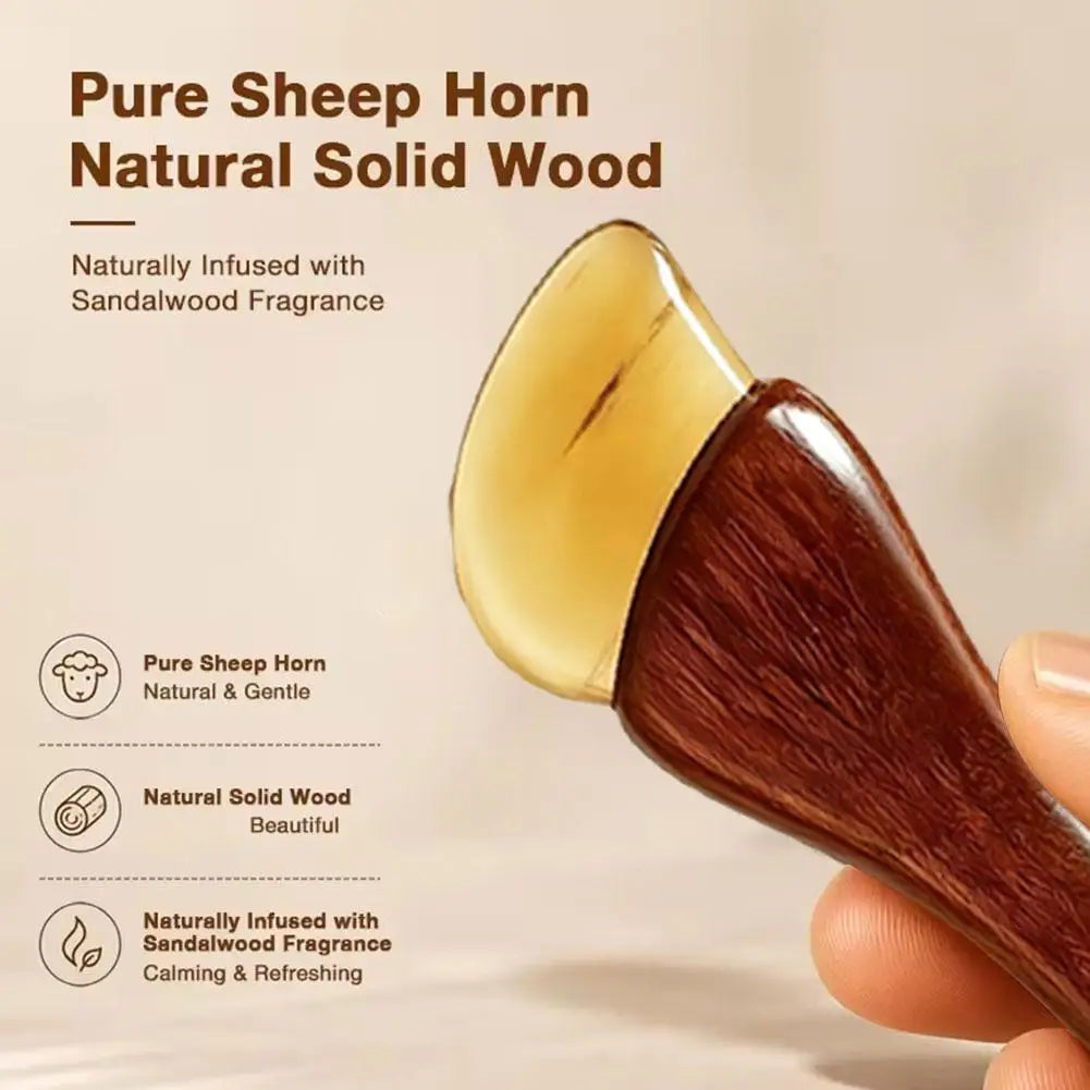 Natural Facial Beauty Massager Lotus Seedpod Brass Bead Rosewood Gua Sha Tool Non-Irritating for Gentle Face Lifting Massage