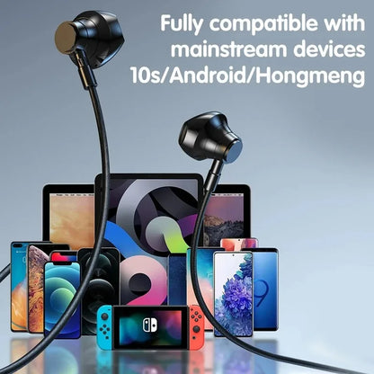 HD Screen Earphones Bluetooth 5.4 Headphones Neckband Headsets TWS Wireless Earbuds HiFi Stereo Voice Assistant Support TF Play