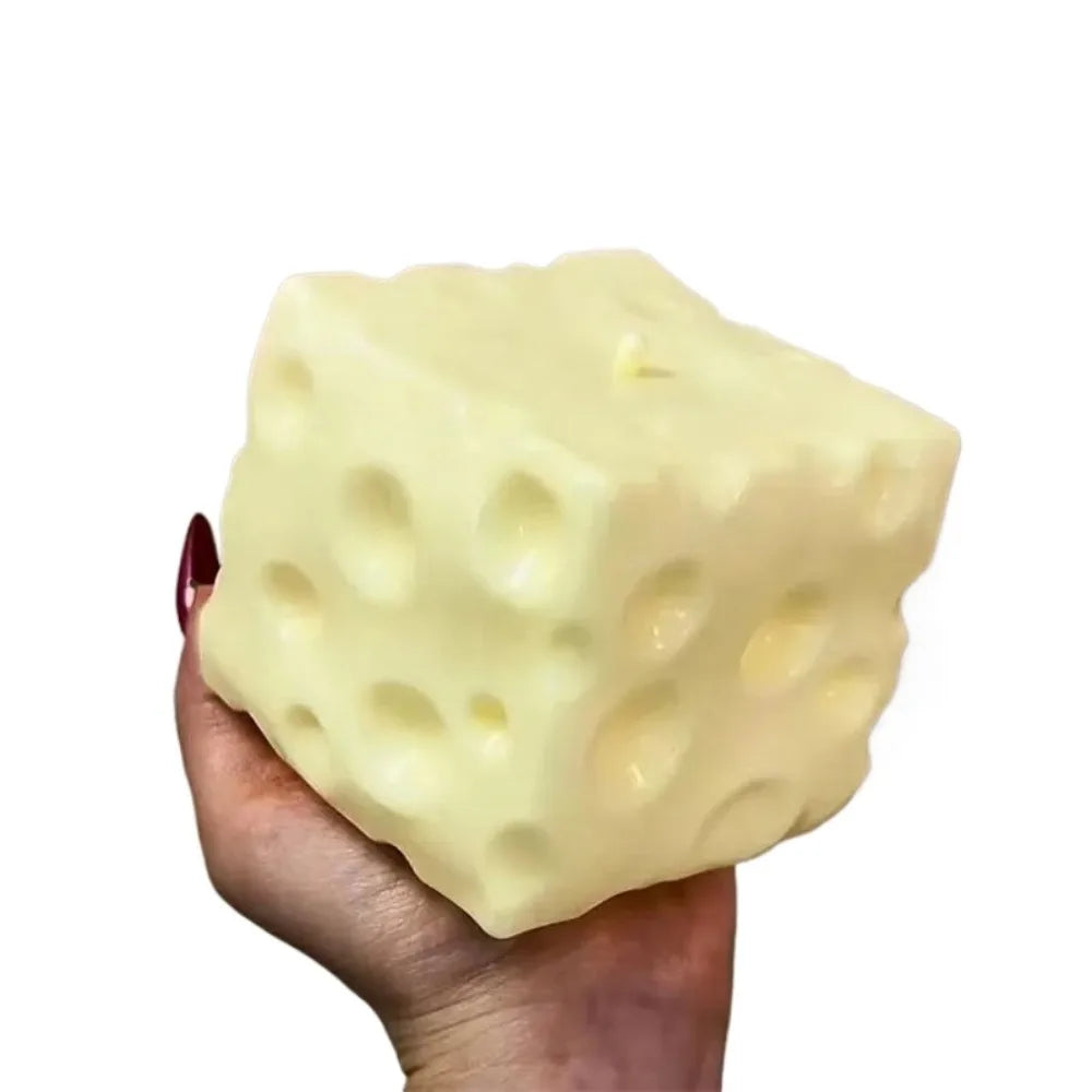 CCC Cheese Cube Stress Ball Big Cheese Shapeable Squeeze Ball Non-Bounce Fidget Toy ASMR Sensory Anti-Stress Christmas Gifts