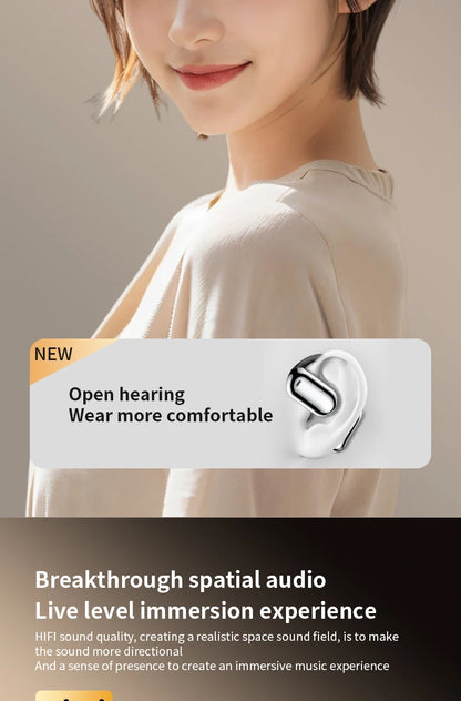 AI Translating Earbuds Real-time 144 Languages Translation Earphone Touch LCD Screen OWS Open Ear Wireless Headphone HiFi Stereo