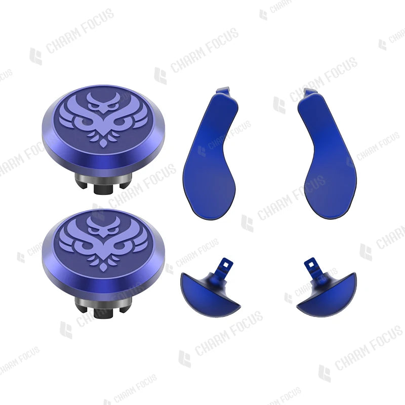 PS5 Edge Controller 6-in-1 Metal Thumb Rod Joystick Cover 2 Swap Rod 4 Metal Rear Paddle Trigger Button Replacement