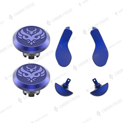PS5 Edge Controller 6-in-1 Metal Thumb Rod Joystick Cover 2 Swap Rod 4 Metal Rear Paddle Trigger Button Replacement