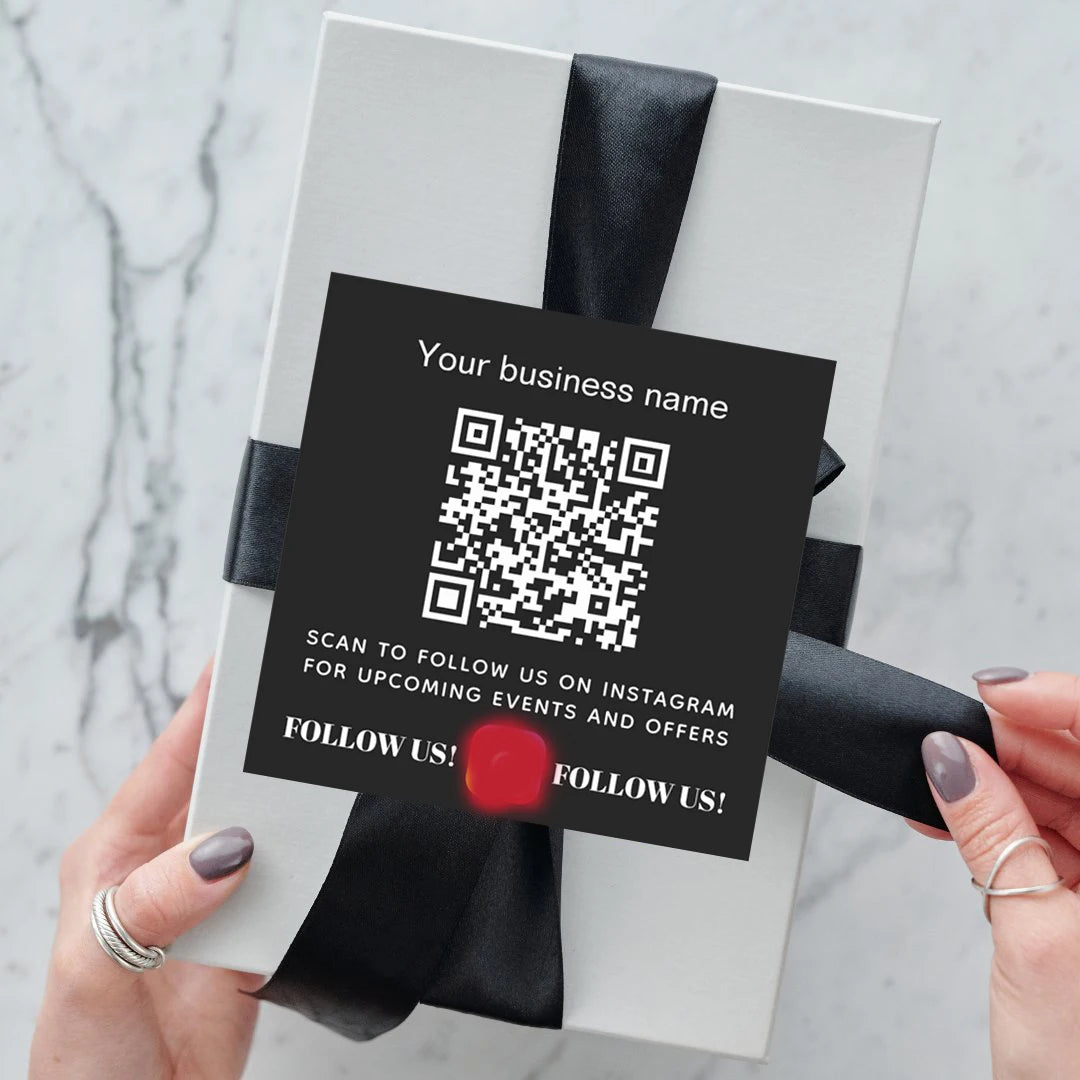 48PCS Customizable Enterprise Website Logo QR Code Stickers - Square/Circular Design with Adhesive Backing, Gift Packaging