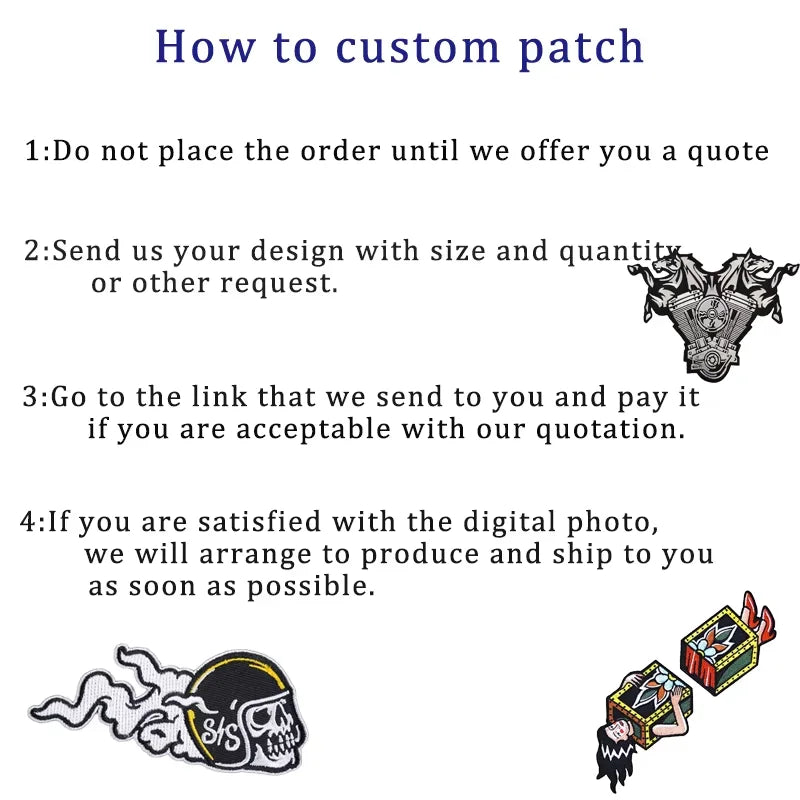 10PCS Custom Embroidery Patches Your Own Design Customized Logo Iron on Brand Name Woven Printed Patch Hook Loop DIY