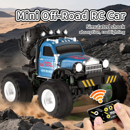 New 1:64 Rc Car Mini 2.4Ghz City Road Handle High Speed Alloy All Terrain Remote Control Car Dual Control Children's Toys Gifts