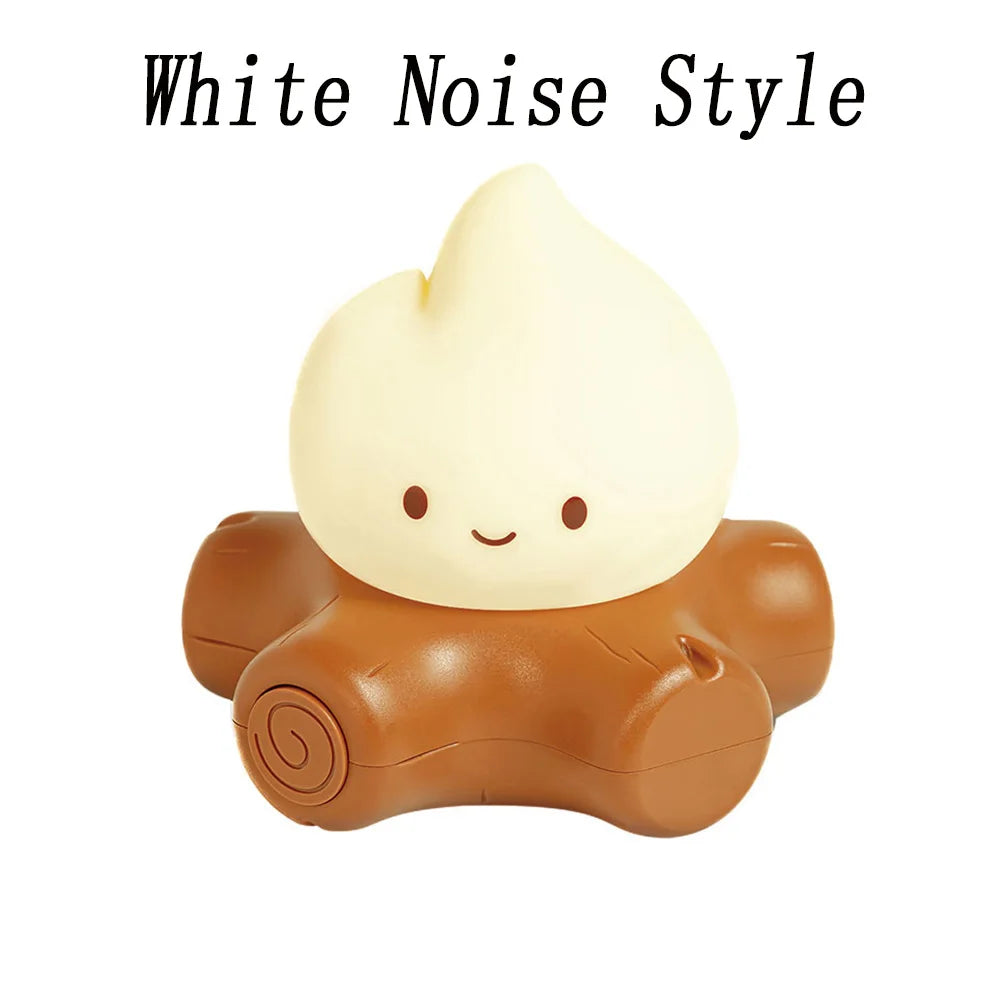 Campfire Night Lights With White Noise Creative Room Decoration Atmosphere LED Light Desk Lamp For Kids Christmas Birthday Gifts