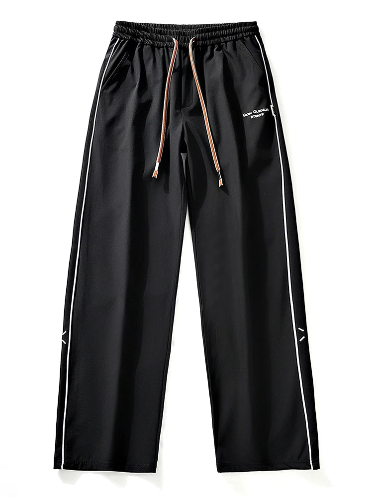 Summer Men's Sweatpants Wide Leg Straight Ice Silk Cooling Pants Big Size 8XL 7XL 6XL Sportswear Loose Fit Track Trousers
