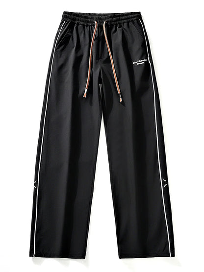 Summer Men's Sweatpants Wide Leg Straight Ice Silk Cooling Pants Big Size 8XL 7XL 6XL Sportswear Loose Fit Track Trousers