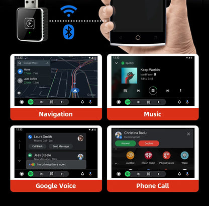 2025 NEW 2 In 1 Wireless Carplay AI Box Android Auto Plug And Play Applicable To Convert Original Car Wired Carplay To Wireless