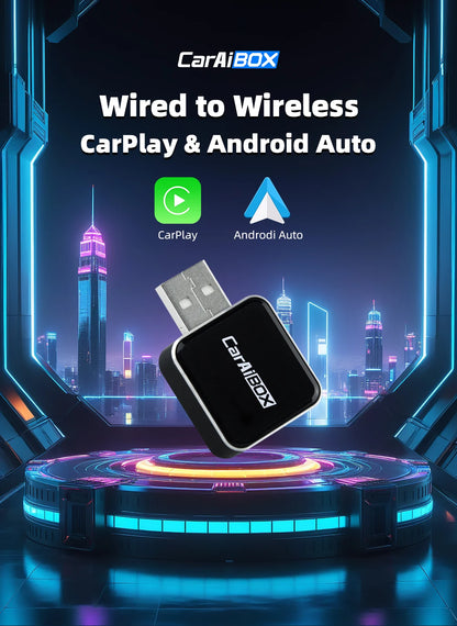 Wireless 2 in1 CarPlay Adapter for Apple iPhone Android Wired to Wireless Carplay AI Box USB Type C Connection Auto Car Dongle
