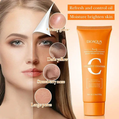 [F] BIOAQUA Hyaluronic Acid Retinol Vitamin C Facial Cleanser Oil Control Moisturizing Face Wash Foam Face Cleanser Skin Care