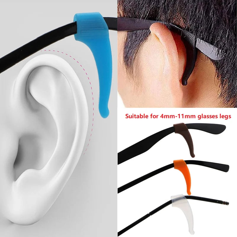 10 pairs Top Quality Silicone Anti-slip Holder For Glasses Accessories Kids/Adults Ear Hook Sports Eyeglass Temple Tip stoppers