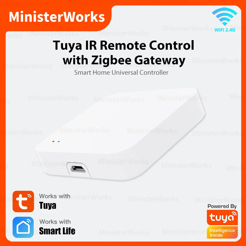 Tuya WiFi IR Remote Control with Zigbee Hub for Smart Home Remote Control Via APP SmartLife Work with Alexa Google Home