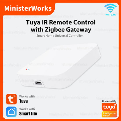 Tuya WiFi IR Remote Control with Zigbee Hub for Smart Home Remote Control Via APP SmartLife Work with Alexa Google Home