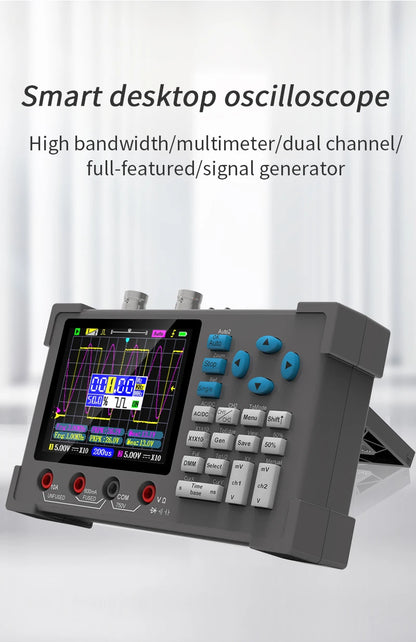 ZEEWEII DSO3D12 3.2 Inch Desktop Digital Oscilloscope 120M Bandwidth Dual Channel Multimeter and Signal generator 3 in 1