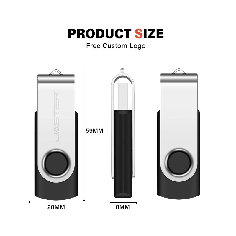 USB 3.0 Pendrive Memory Stick 4GB 8GB 16GB 32GB 64GB Metal USB Flash Drive Pen Drive USB Stick 128GB Rotatable Mini U Disk