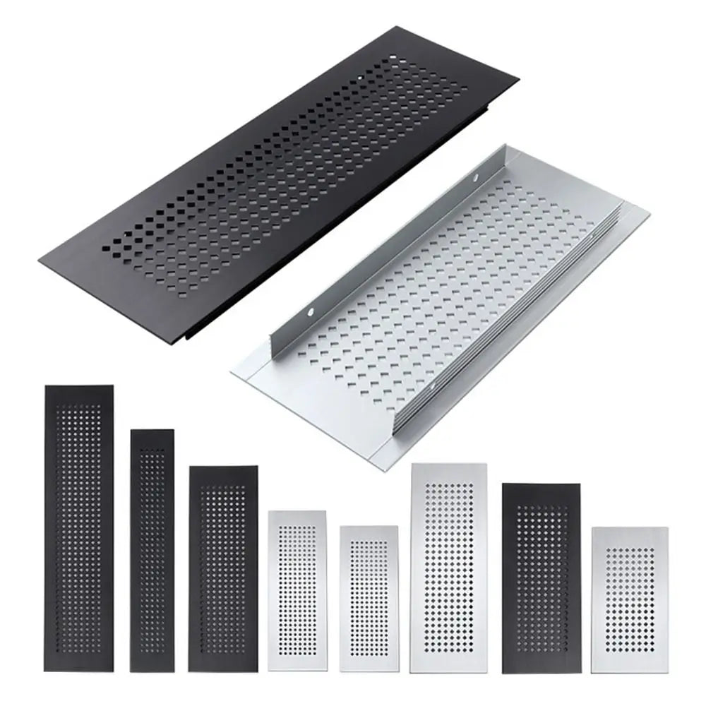 2pcs/set Aluminum Alloy Vents Cover Rectangle 50/80mm Wide Ventilator Grille Cover Breathable Mesh Louver Ventilation Grille
