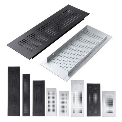 2pcs/set Aluminum Alloy Vents Cover Rectangle 50/80mm Wide Ventilator Grille Cover Breathable Mesh Louver Ventilation Grille
