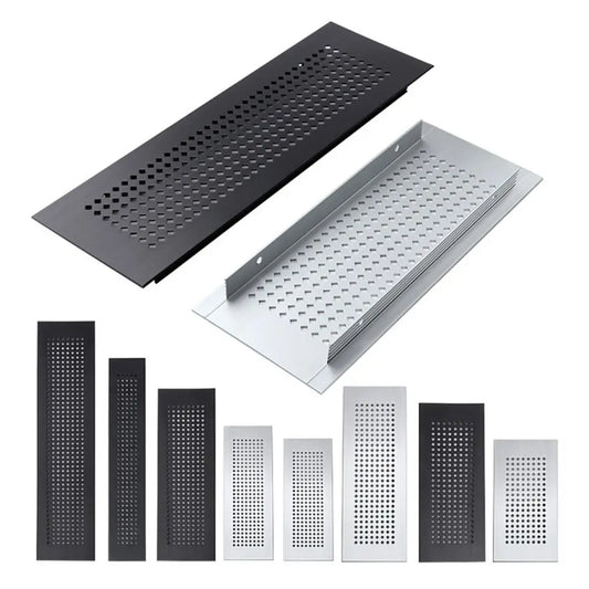 2pcs/set Aluminum Alloy Vents Cover Rectangle 50/80mm Wide Ventilator Grille Cover Breathable Mesh Louver Ventilation Grille