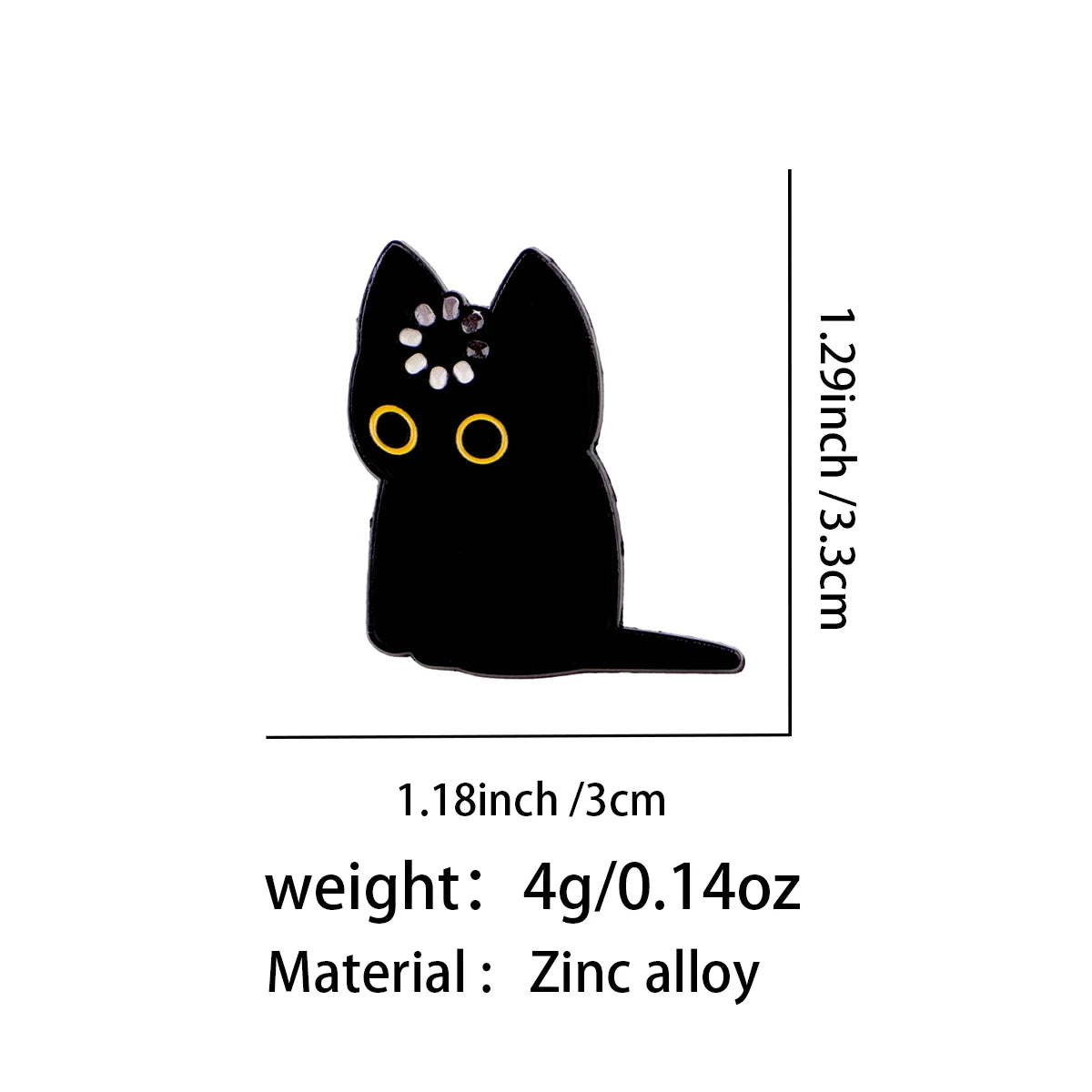 "Loading" Black Cat Enamel Pin Cute Brooch Pines Lapel Pins Badge on Backpack Clothing Accessories Animal Jewelry Friends Gifts