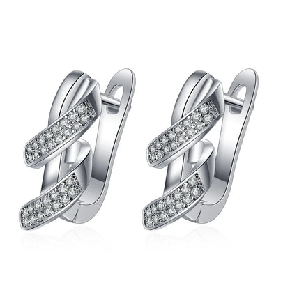 925 Sterling Silver Earrings Jewelry High Quality Retro Simple Pattern Purple White Zircon Earrings Hot Sale