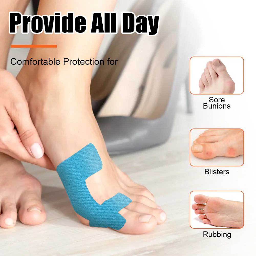 10/20PCS Precut Kinesiology Tape for Bunion,Bunion Corrector & Relief,Big Toe Support Pain Relief,Hypoallergenic Latex-Free Tape