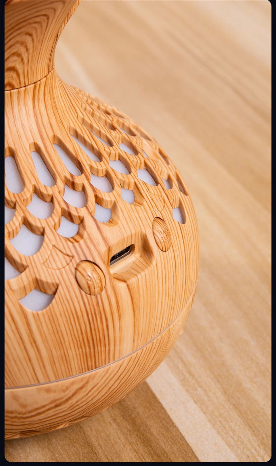 Wood Grain Humidifier 300ml USB Aroma Diffuser Atomizer USB Household Humidifier Hydrating Instrument Desktop Humidifier