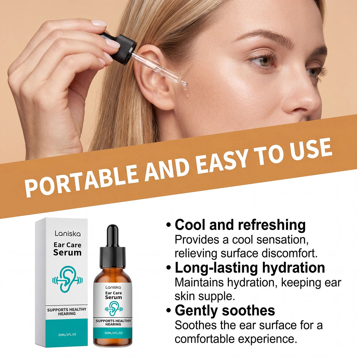 Ear Canal Massage Care Essence Gently Nourishes and Relieves Ear Discomfort, Non-Sticky, Daily Portable Ear Drops