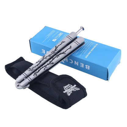 Outdoor Training Butterfly Knife Trainer  Stainless Steel Knife Folding Knife No Edge Dull Tool Combs Shape 56 HRC