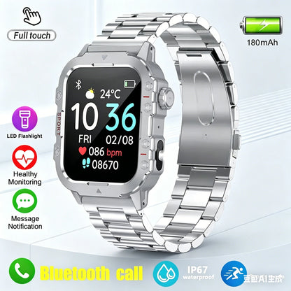 Outdoor Military Smartwatches Bluetooth Call Men 2.01" Blood Oxygen Monitor 5ATM Waterproof GPS Tracking Sports Smart Watch HW12