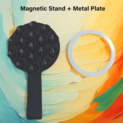 Universal Phone Magnetic Holder for iPhone 17-12 Suction Cup Mount with Metal Plate Portable the Wall Magnet Stand for Magsafe