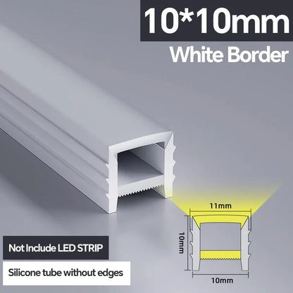 1M-10M LED Neon Rope Tube Soft Silicone Diffuser Channel Black/White Flexible Ribbon Strip Light for Recessed Channel