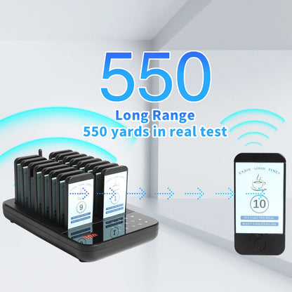 Wireless Restaurant Pager System Guest Customer Calling 16 Beepers Pager Buzzer For Restaurant Food Court Cafe Beach Bar