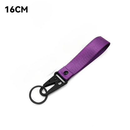 Custom Logo Ribbon Fabric Keychain for Motorcycle Personalize Eagle Beak Motor Car Key Chain Ring Men’s Women’s Webbing Keyring
