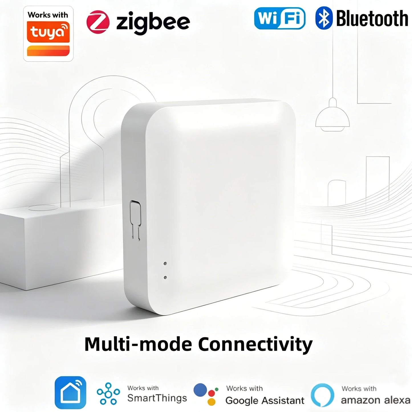 Tuya Multi-mode Smart Gateway, Zigbee 3.0 WiFi Bluetooth Hub for Alexa Google Assistant Home Automation