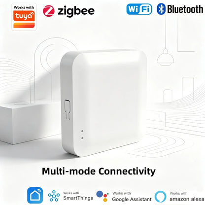 Tuya Multi-mode Smart Gateway, Zigbee 3.0 WiFi Bluetooth Hub for Alexa Google Assistant Home Automation