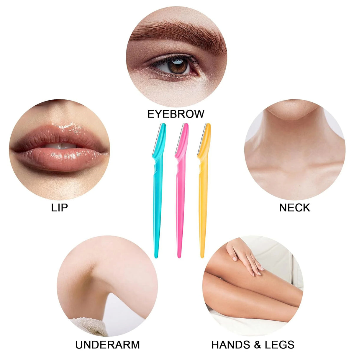 Portable Eyebrow Trimmer Blade Women's Face Shaver Safety Knife Makeup Scraper Hair Removal Tool for Eyebrow Epilation