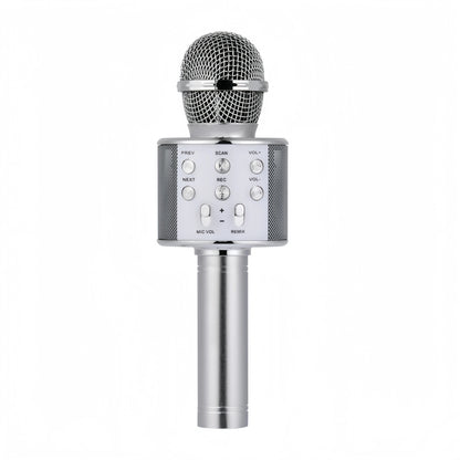 Portable Bluetooth Karaoke Microphone with 5 Voice Changer Reverb Adjustment Recording Function Microphone for Kids Gifts