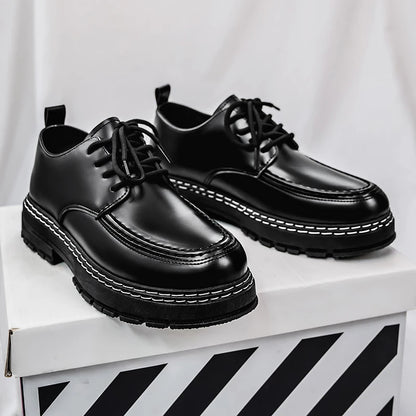 Men's Casual Loafers Black Fashionable Dress Shoes Elegant Formal Footwear Comfortable Slip-On Footgear