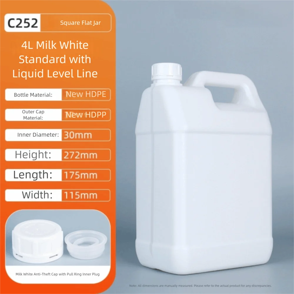 1/2/3/4/5/6/10L Plastic Airtight Bottle with Lid Food Grade HDPE Bucket Sealed Large-Capacity Oil Jerrican Gel Shampoo